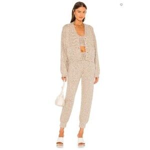 JoosTricot Speckled Linen & Cotton Blend Jogger Pant Medium